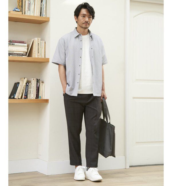 ikka「ヘリンボンフクレジャカードTシャツ」|Tシャツ・カットソー|