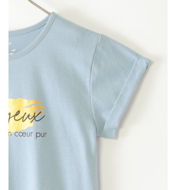 ikka kids「【親子おそろい】裾レイヤードロールアップロゴTシャツ（120~160cm）」|Tシャツ・カットソー|