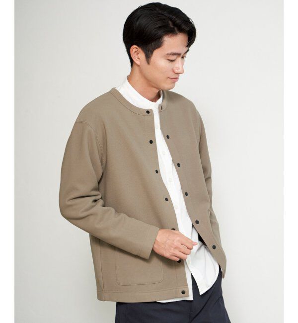 ikka「ボンディングクルーネックカーデ」|カーディガン|