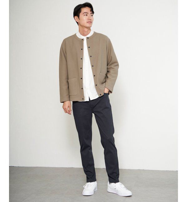 ikka「ボンディングクルーネックカーデ」|カーディガン|