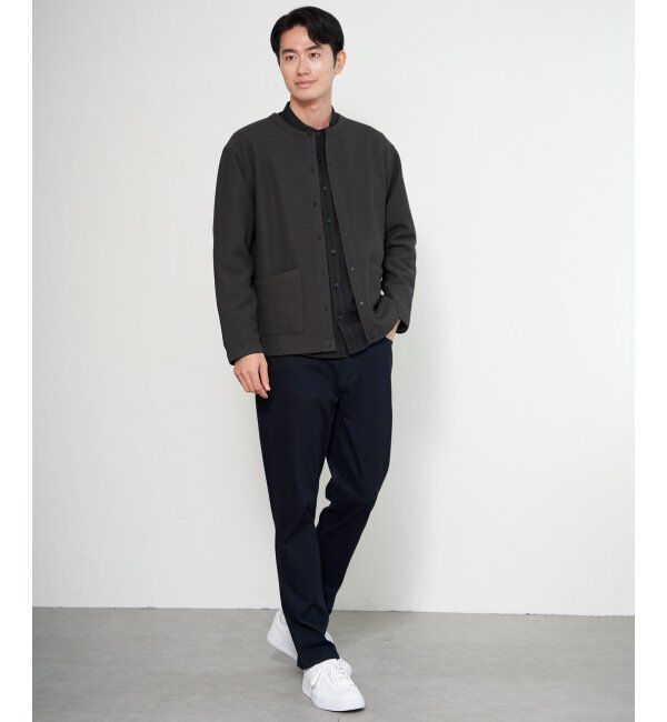 ikka「ボンディングクルーネックカーデ」|カーディガン|