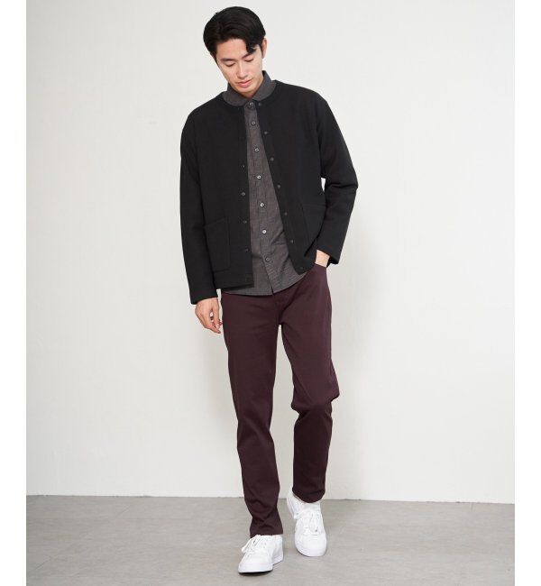 ikka「ボンディングクルーネックカーデ」|カーディガン|