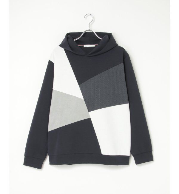ikka「ブロックスダンボールプルパーカ」|パーカー|