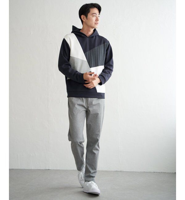 ikka「ブロックスダンボールプルパーカ」|パーカー|