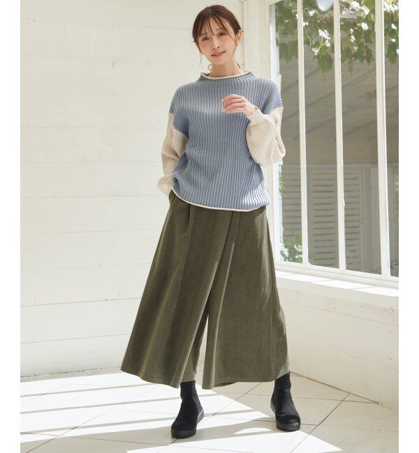 ikka「ベロアツイルラップフウスカーチョ」|スカート|