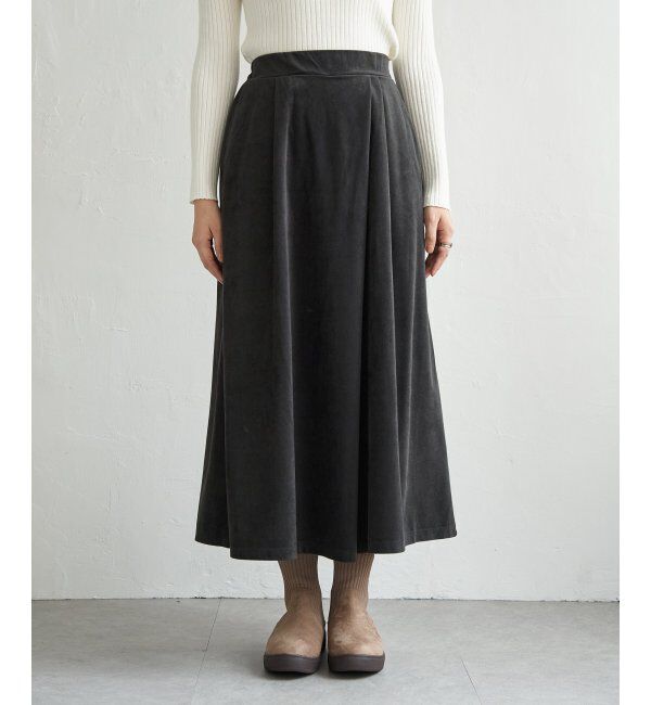ikka「ベロアツイルラップフウスカーチョ」|スカート|