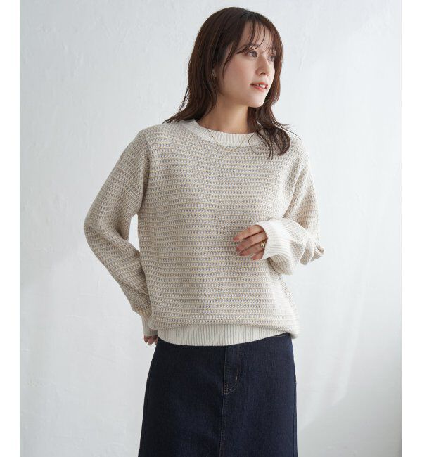 ikka「幾何ジャガードニットプルオーバー」|プルオーバー|