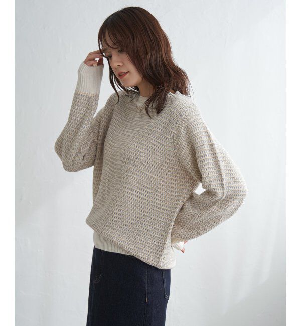 ikka「幾何ジャガードニットプルオーバー」|プルオーバー|