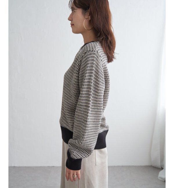 ikka「幾何ジャガードニットプルオーバー」|プルオーバー|