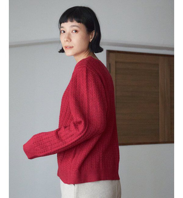 Lbc with Life「クリスマスケーブルニット」|カーディガン|