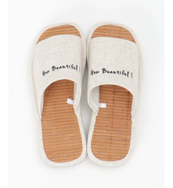 Lbc with Life「茶竹ロゴ厚底スリッパ」|ルームシューズ|