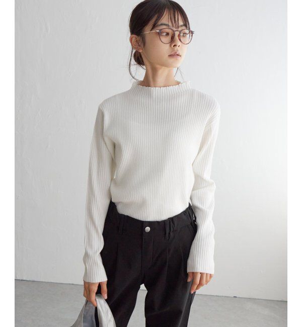 Lbc with Life「襟フリルリブニット」|カーディガン|