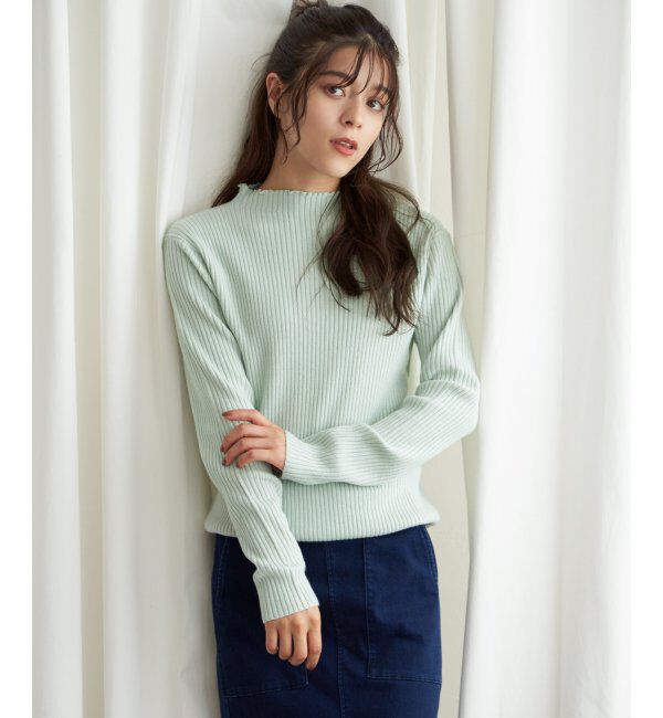 Lbc with Life「襟フリルリブニット」|カーディガン|