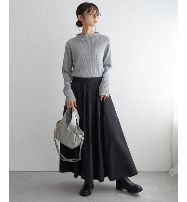 Lbc with Life「襟フリルリブニット」|カーディガン|