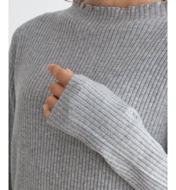 Lbc with Life「襟フリルリブニット」|カーディガン|