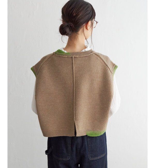 Lbc with Life「アシメハンドステッチニットベスト」|ニット・セーター|