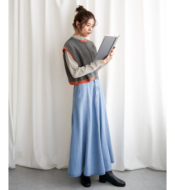 Lbc with Life「アシメハンドステッチニットベスト」|ニット・セーター|