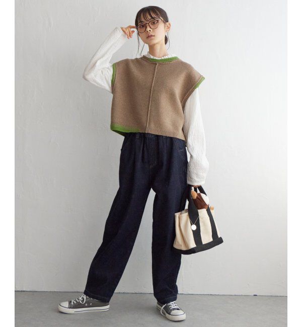 Lbc with Life「アシメハンドステッチニットベスト」|ニット・セーター|