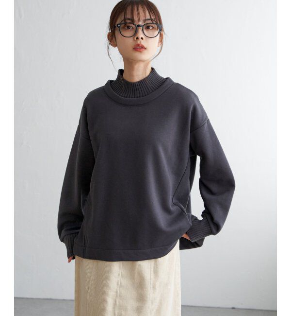 Lbc with Life「リブニットドッキング裏起毛プルオーバー」|その他|チャコール