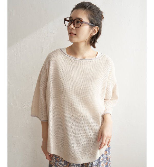 Lbc with Life「ラーベン編みバックボタンプルオーバー」|カーディガン|