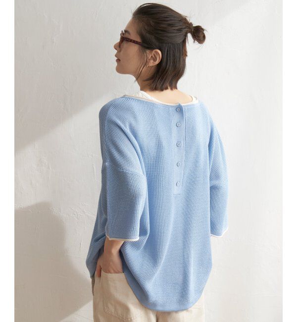 Lbc with Life「ラーベン編みバックボタンプルオーバー」|カーディガン|