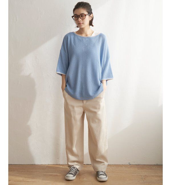 Lbc with Life「ラーベン編みバックボタンプルオーバー」|カーディガン|