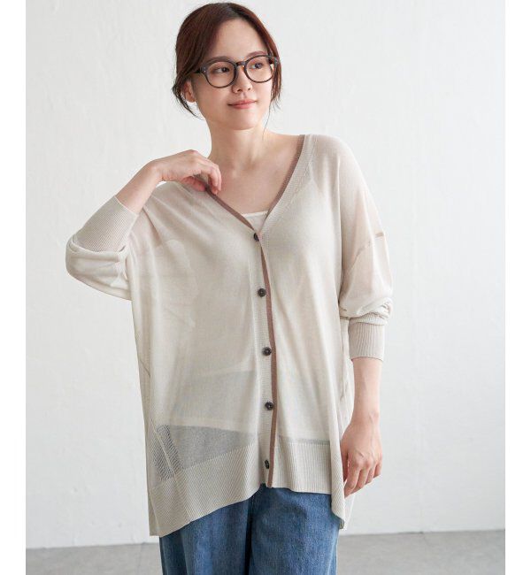 Lbc with Life「RN Vネックミドルカーディガン」|カーディガン|ライトグレイ