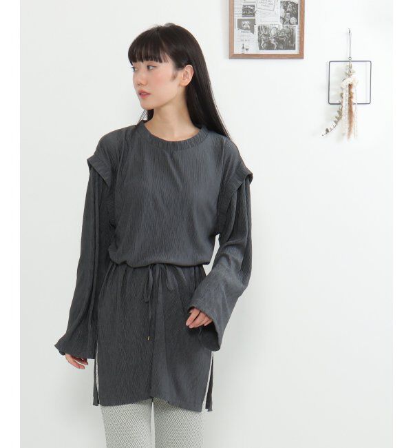 VENCE share style「プリーツトップス」|シャツ・ブラウス|チャコール