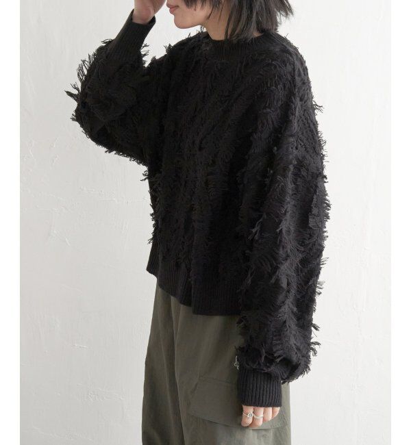 VENCE share style「ミックスフリンジプルオーバー」|ニット・セーター|