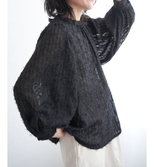 VENCE share style「シアーフリンジブラウス」|シャツ・ブラウス|ブラック