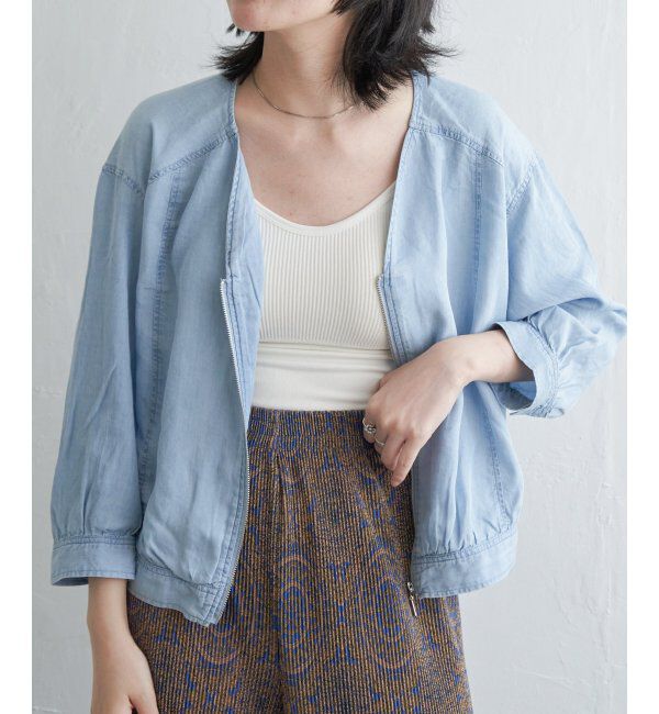 VENCE share style「デニムVネックブルゾン」|その他|アオケイ