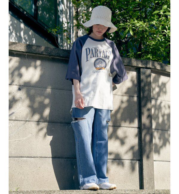 VENCE share style「カレッジ配色ラグランT」|Tシャツ・カットソー|