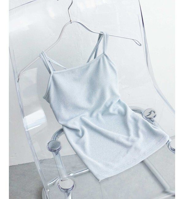 VENCE share style「ラメカットソーバッククロスキャミソール」|タンクトップ|グレイ