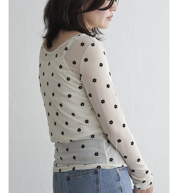 VENCE share style「シアーフラワーフロッキープルオーバー」|Tシャツ・カットソー|