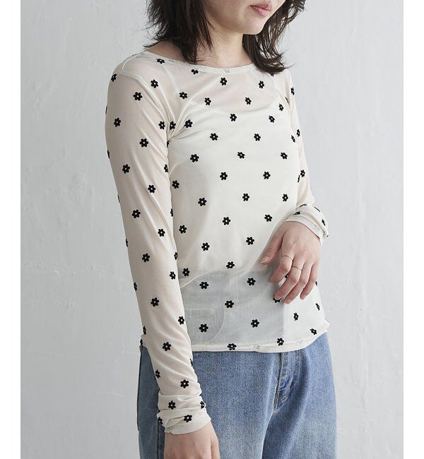 VENCE share style「シアーフラワーフロッキープルオーバー」|Tシャツ・カットソー|