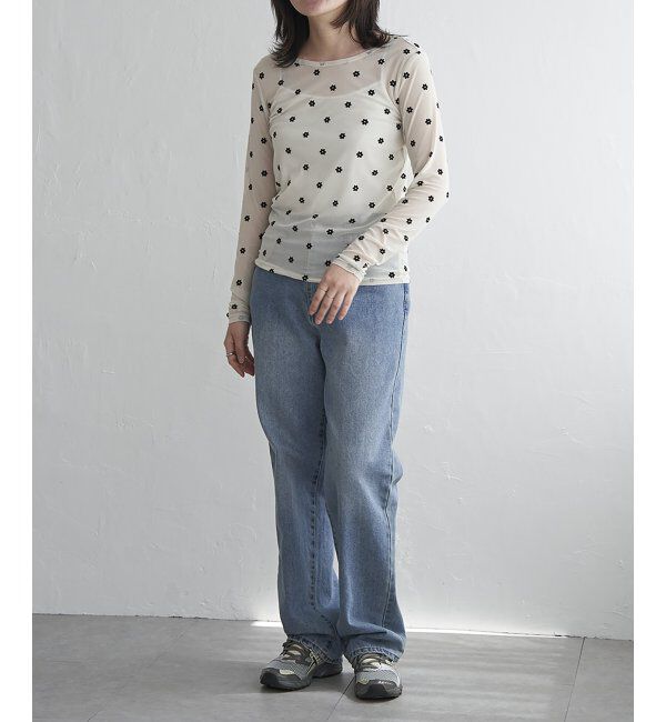 VENCE share style「シアーフラワーフロッキープルオーバー」|Tシャツ・カットソー|