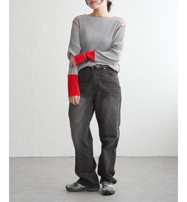 VENCE share style「プリーツ加工配色袖トップス」|その他|