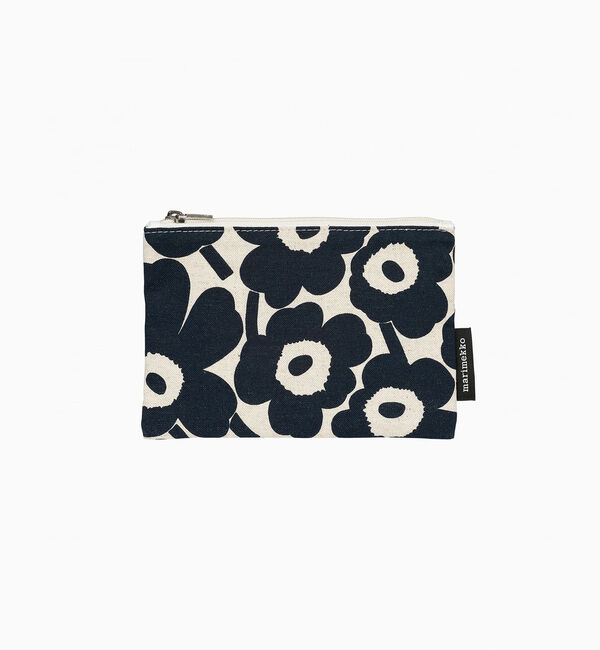 Marimekko「Mini Unikko Kaika ポーチ」|ポーチ|ｺｯﾄﾝ&times;ﾀﾞｰｸﾌﾞﾙｰ