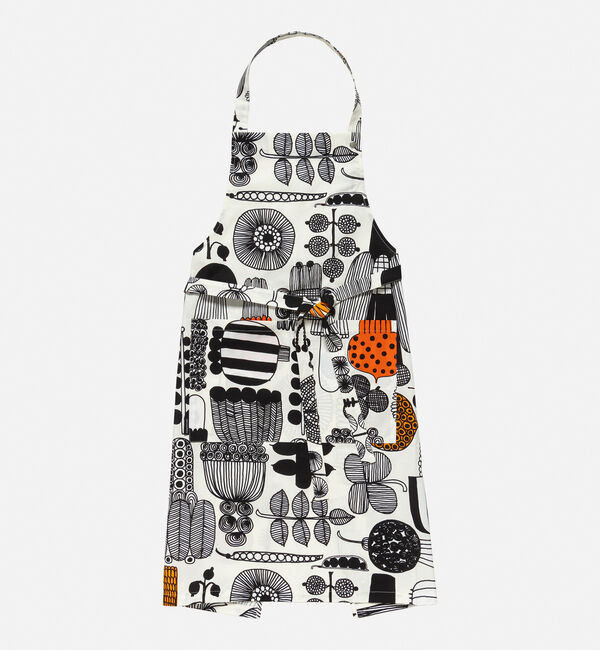 Marimekko「Puutarhurin Parhaat エプロン」|その他|ブラック&times;オレンジ