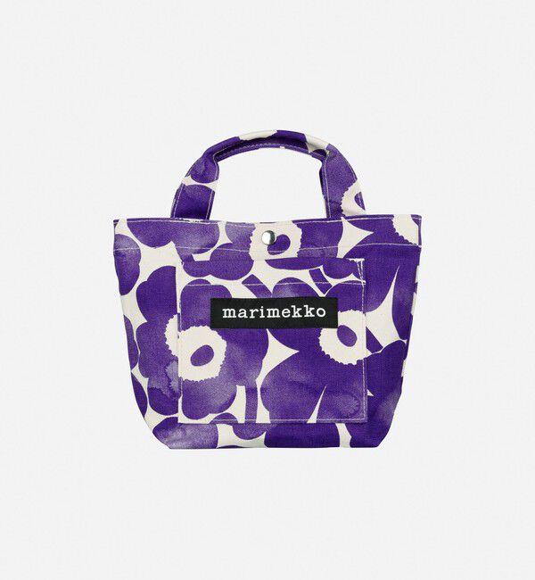 Marimekko「【アジア限定】Lunchbag Akvarelli Unikko トートバッグ」|トートバッグ|ｵﾌﾎﾜｲﾄ&times;ﾊﾟｰﾌﾟﾙ