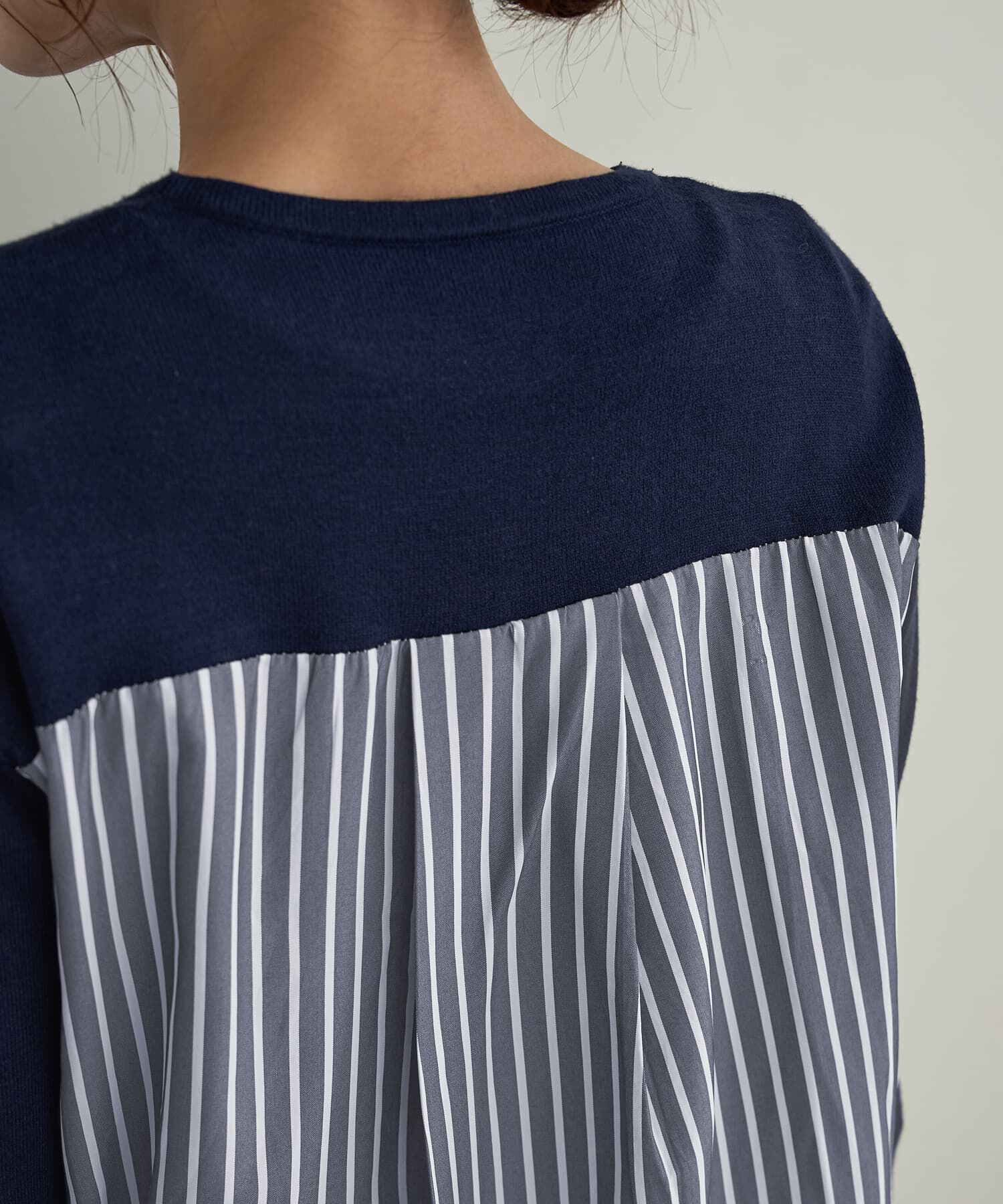 STYLE DELI「スムースハイゲージシャツ生地コンビワンピース」|ワンピース|