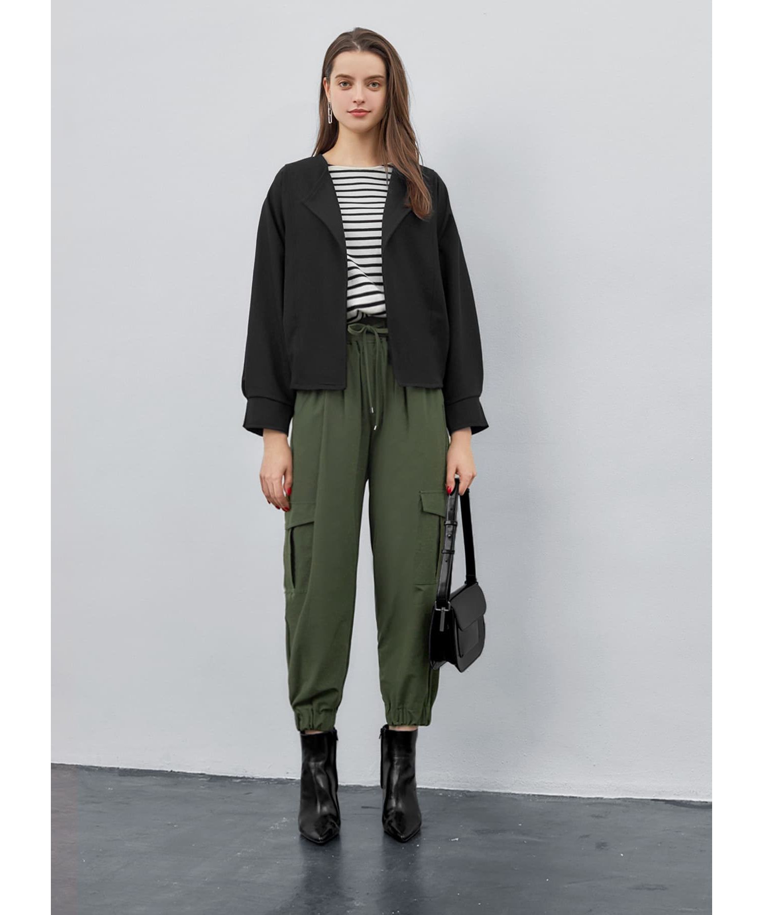 STYLE DELI「オープンカラードルマンジャケット」|ノーカラージャケット|