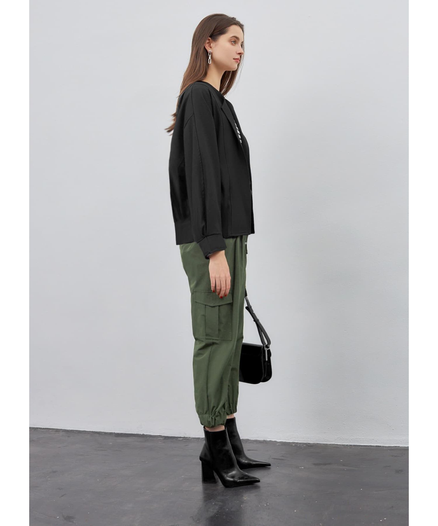 STYLE DELI「オープンカラードルマンジャケット」|ノーカラージャケット|