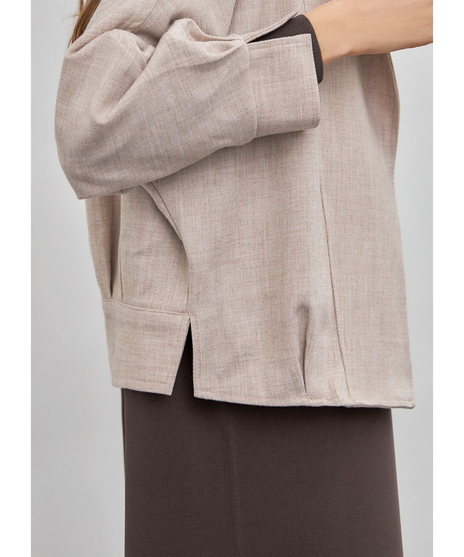 STYLE DELI「オープンカラードルマンジャケット」|ノーカラージャケット|