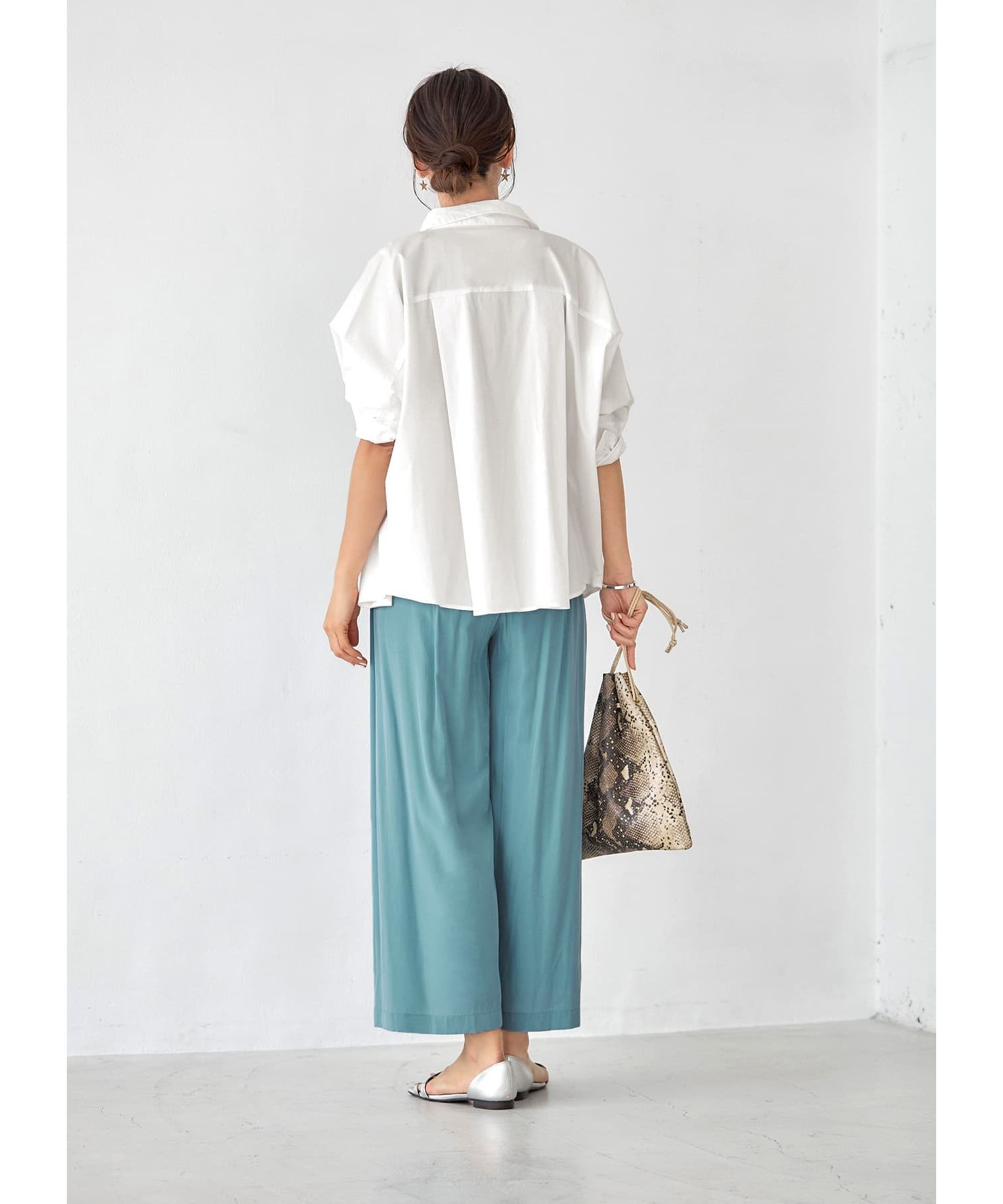 STYLE DELI「質感加工サテンギャザーワイドパンツ」|その他|