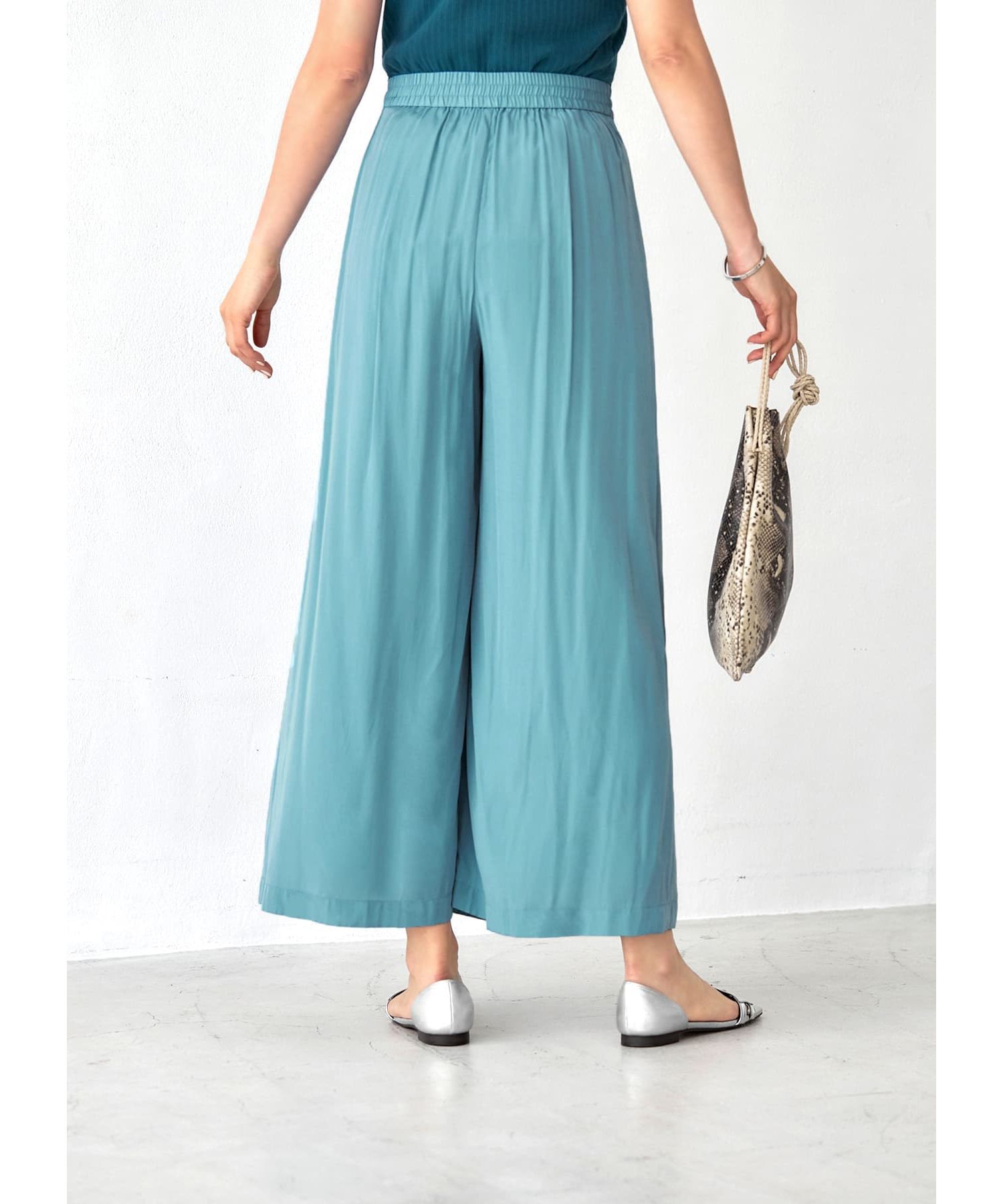 STYLE DELI「質感加工サテンギャザーワイドパンツ」|その他|