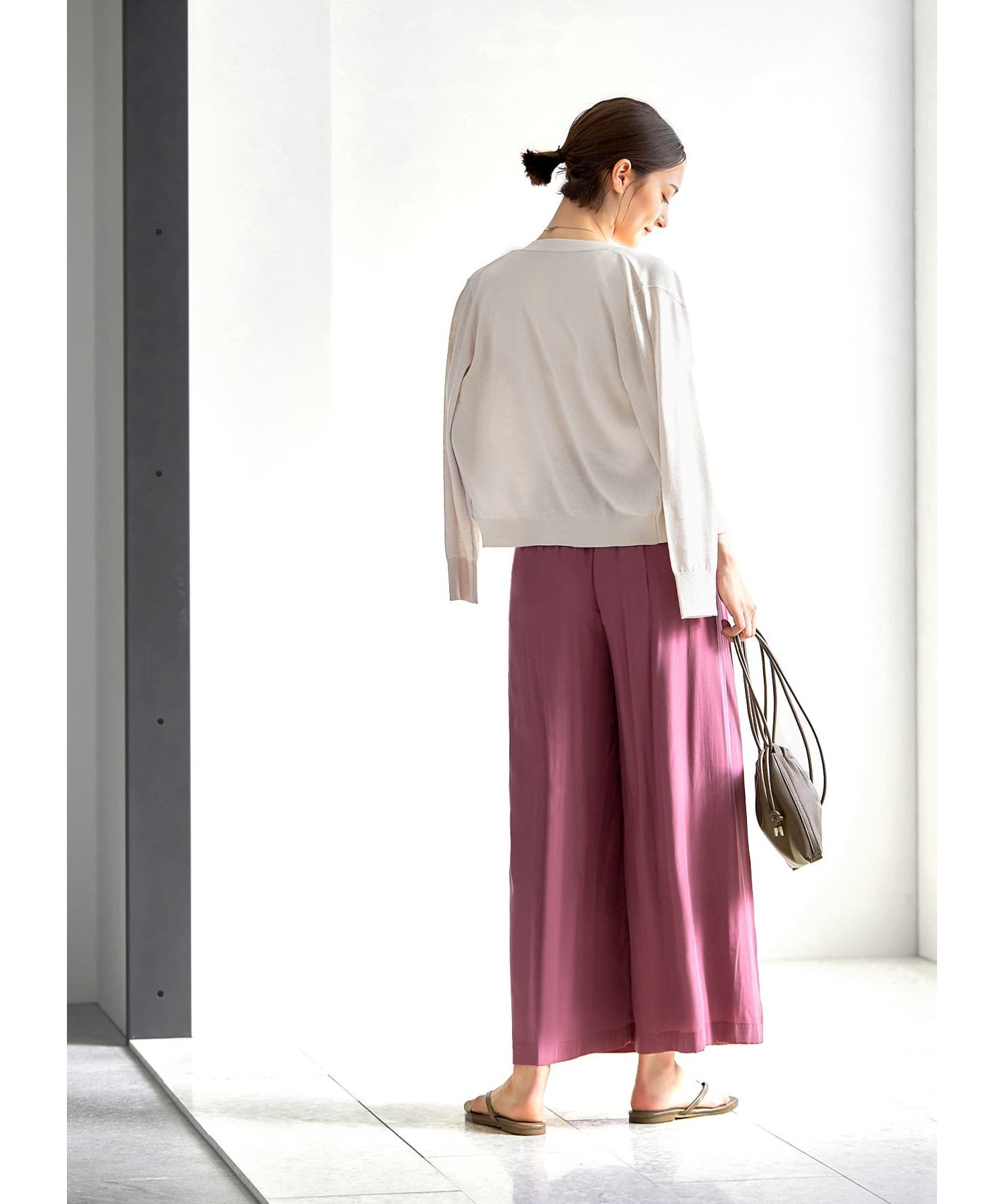 STYLE DELI「質感加工サテンギャザーワイドパンツ」|その他|