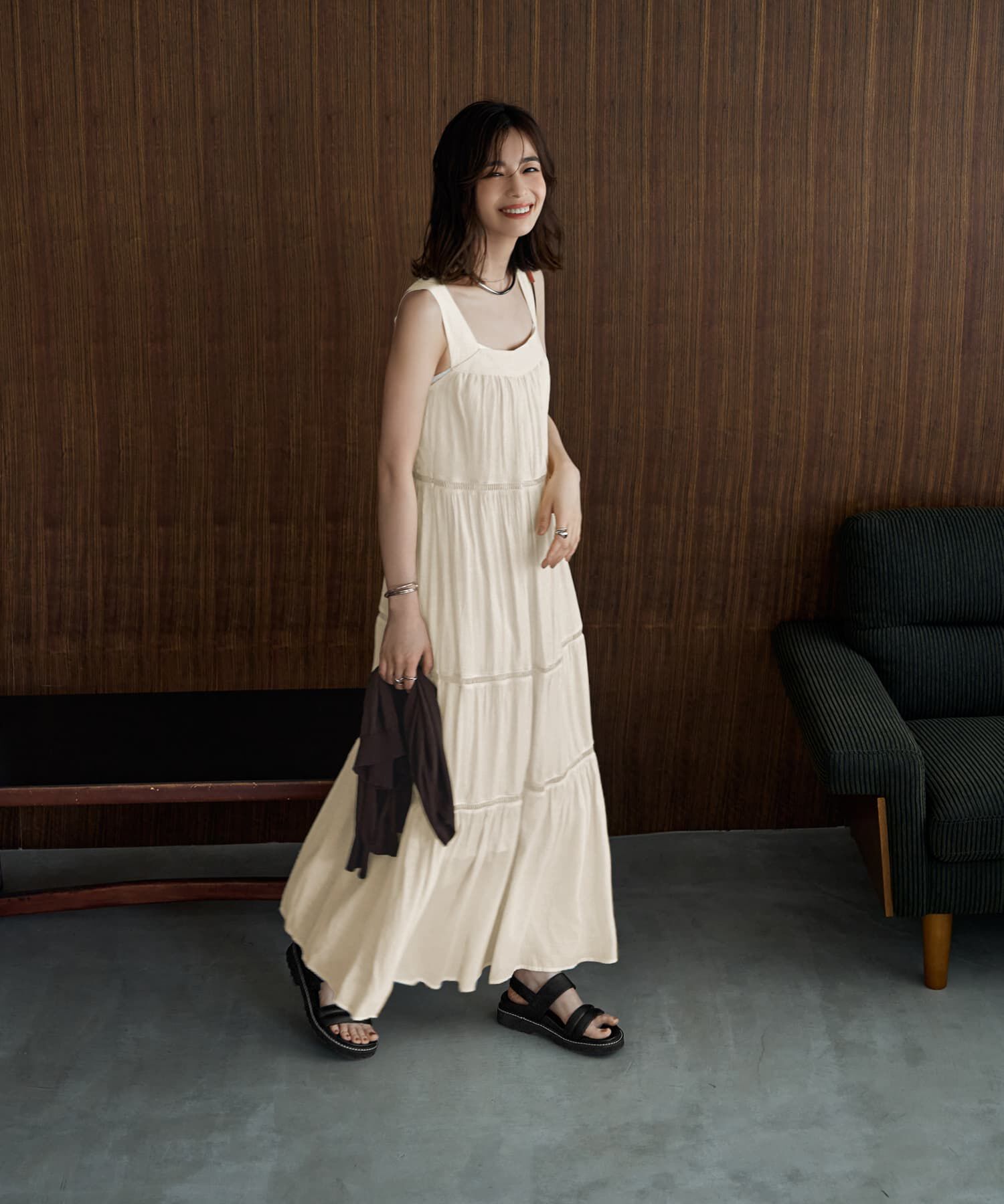 STYLE DELI「楊柳ティアードロングワンピース」|ワンピース|