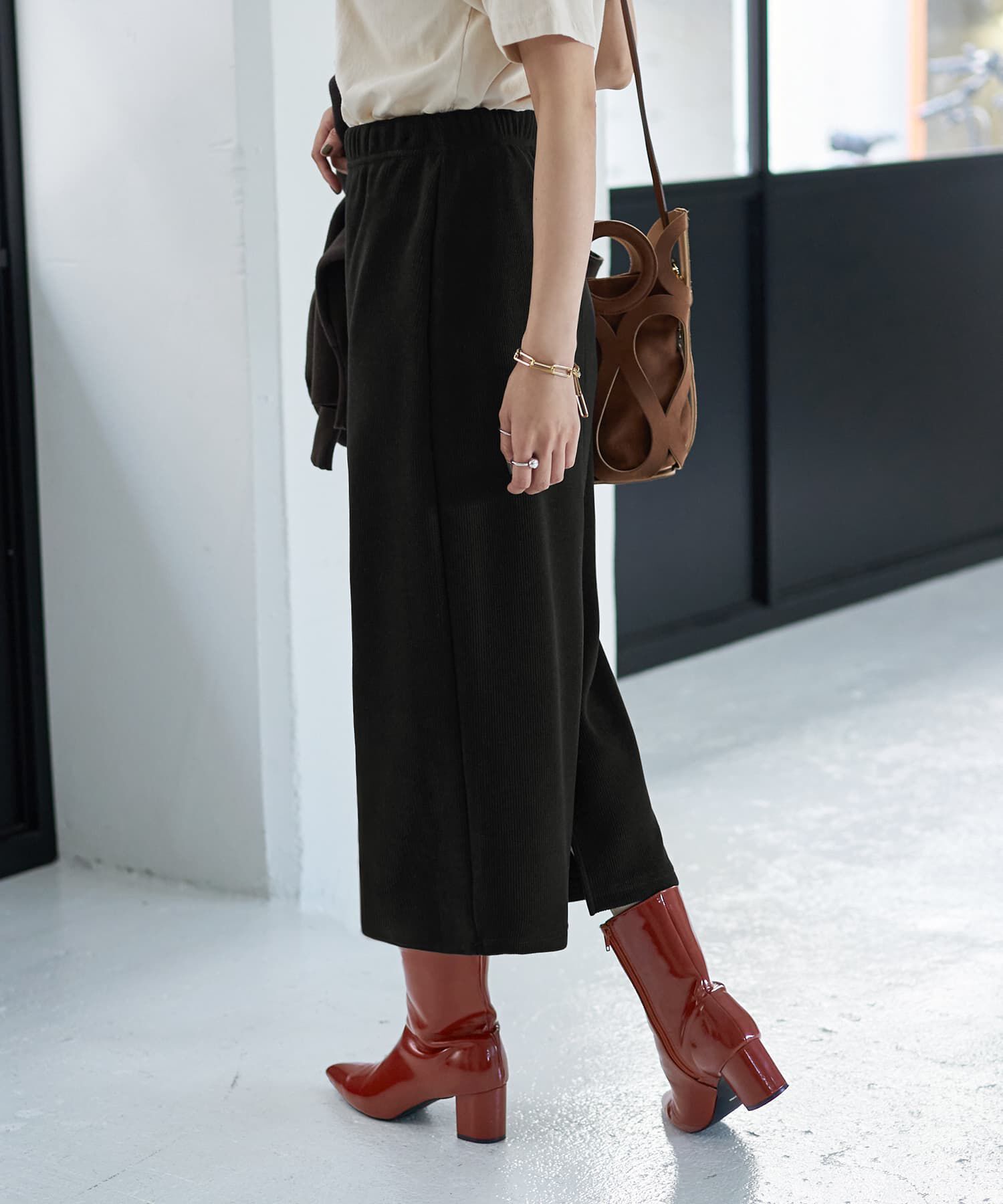 STYLE DELI「表面リブストレッチペンシルスカート」|スカート|