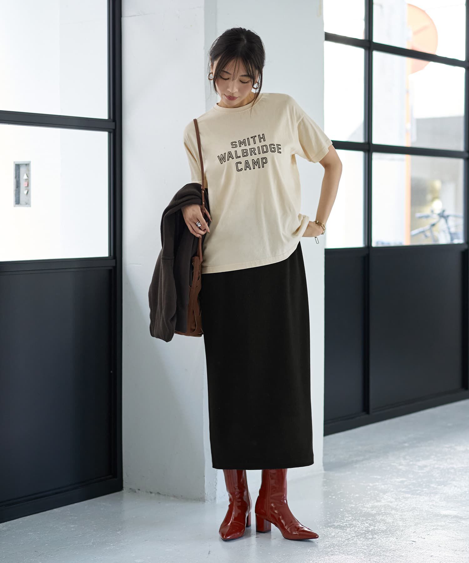 STYLE DELI「表面リブストレッチペンシルスカート」|スカート|